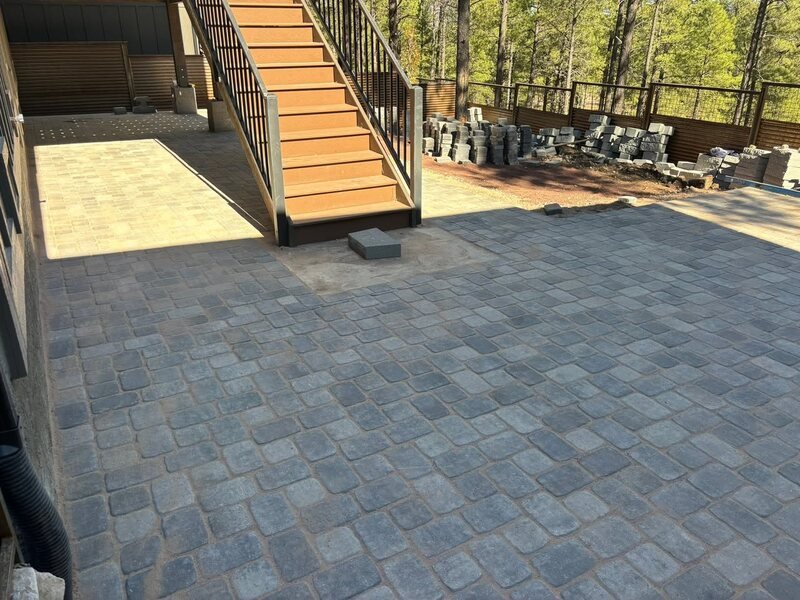 Paver patio surface detail